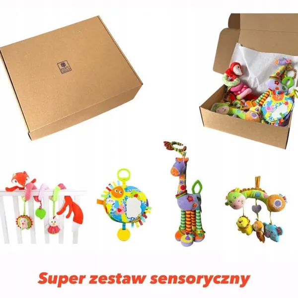 Duży zestaw sensoryczny dla niemowlaka – 4 zabawki na prezent