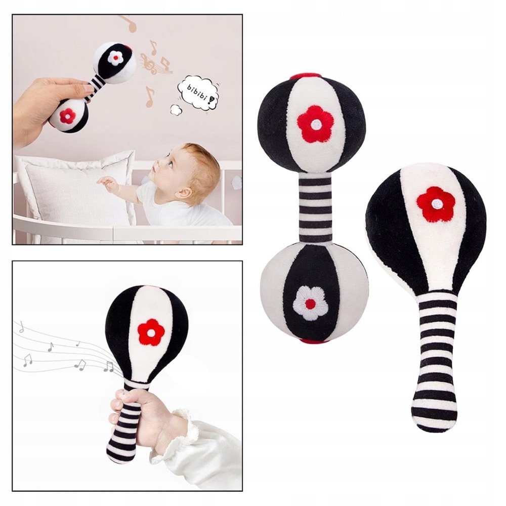 Grzechotki kontrastowe Plush&K dla niemowląt